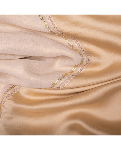 Aalam Châle | Solid Shawls Gold Satin | CHALE PATCHALE DARSS GOLD CONT BELLA-S 8LA0081 KBD ACF | 180,00 MAD | Casablanca, Morocc