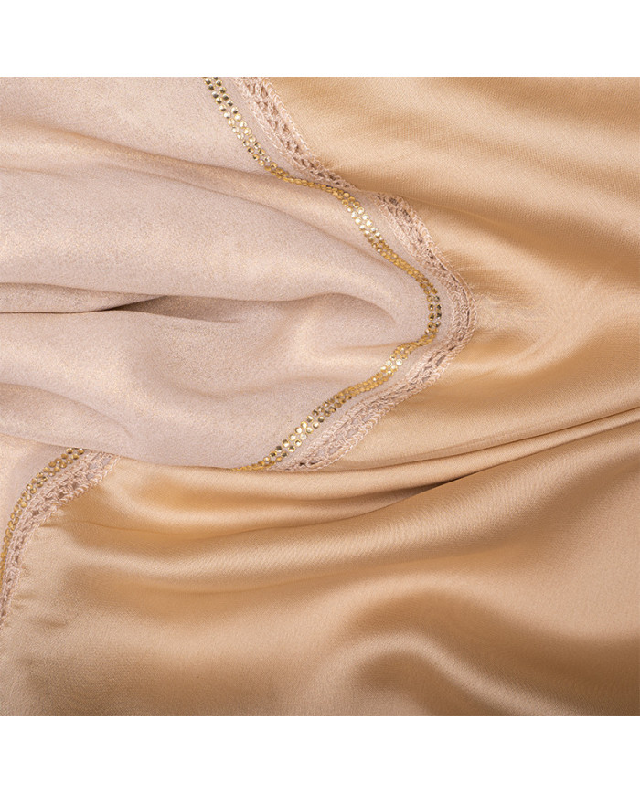 Aalam Châle | Solid Shawls Gold Satin | CHALE PATCHALE DARSS GOLD CONT BELLA-S 8LA0081 KBD ACF | 180,00 MAD | Casablanca, Morocc