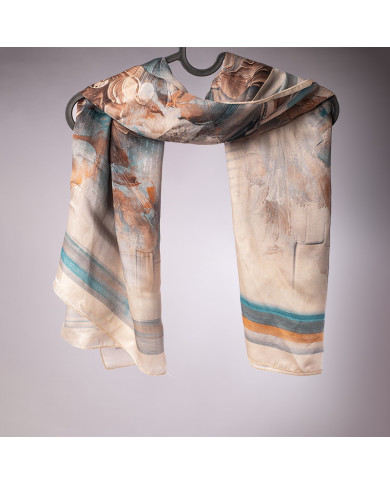 Aalam Châle | Printed Scarves Satin Silk | FOULARD 'O' SATINE DE SOIE IMP 1.05 ACF | 239,00 MAD | Casablanca, Morocco