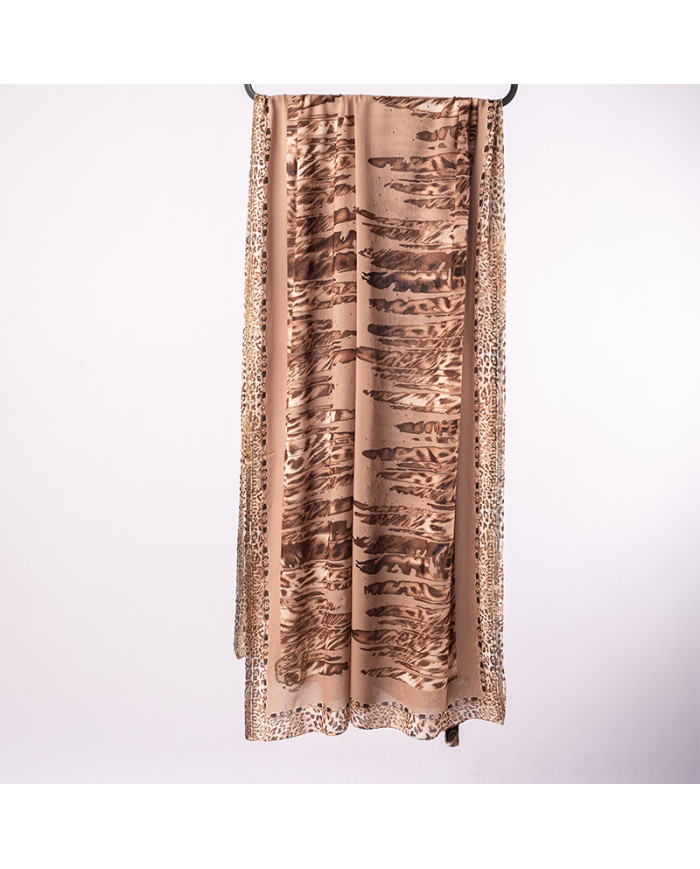 عالم الشال | شالات مطبوعة إندو شيفون | CHALE DIG (10-12) INDO CHIFFON STRASS IMP KBD ACF | 200,00 MAD | الدار البيضاء، المغرب