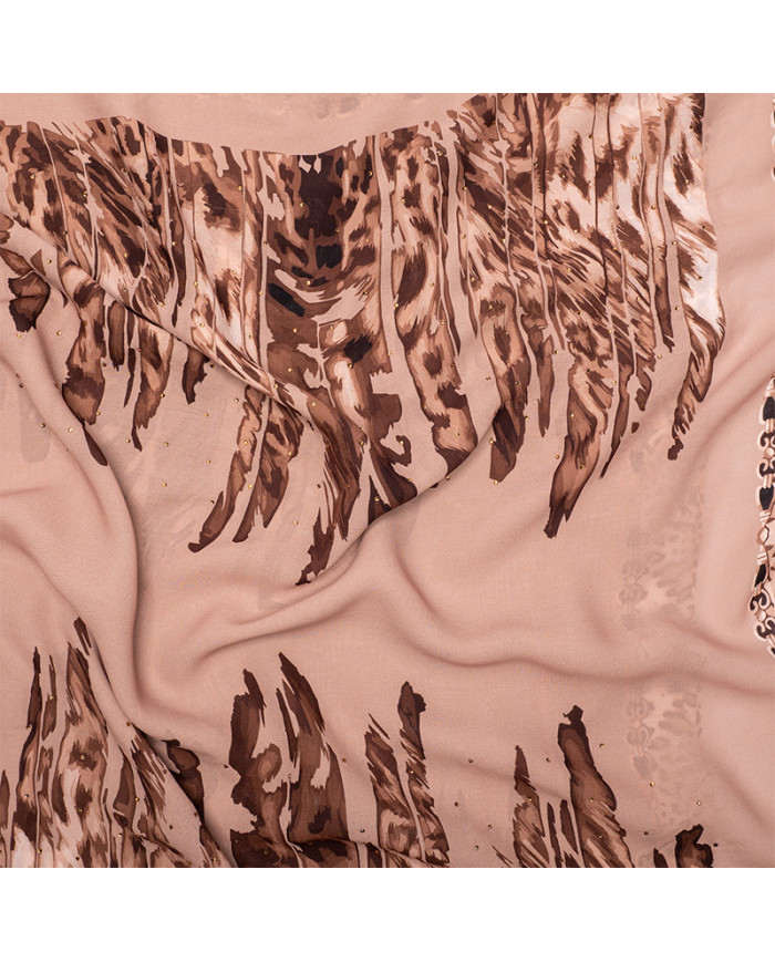 عالم الشال | شالات مطبوعة إندو شيفون | CHALE DIG (10-12) INDO CHIFFON STRASS IMP KBD ACF | 200,00 MAD | الدار البيضاء، المغرب