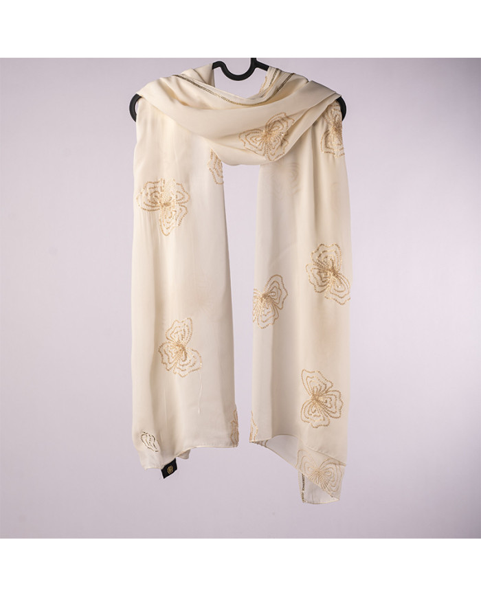 Aalam Châle | Solid Shawls Premium Fabric | CHALE INDO BRD STRASS UNI 0.70 X 180 (2LA072) KBD | 129,00 MAD | Casablanca, Morocco