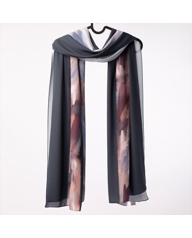 Aalam Châle | Printed Shawls Premium Fabric | CHALE STRASS (10-12) DIGI CREPE ASSIL IMP 0.70 X 1.80 | 120,00 MAD | Casablanca, M