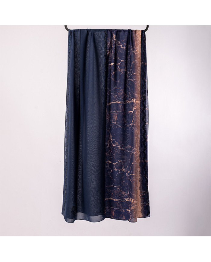 Aalam Châle | Printed Shawls Indo Chiffon | CHALE PATCHALE (7-9) DIGI INDO CHIFFON STRASS 70X180 ACF | 180,00 MAD | Casablanca, 