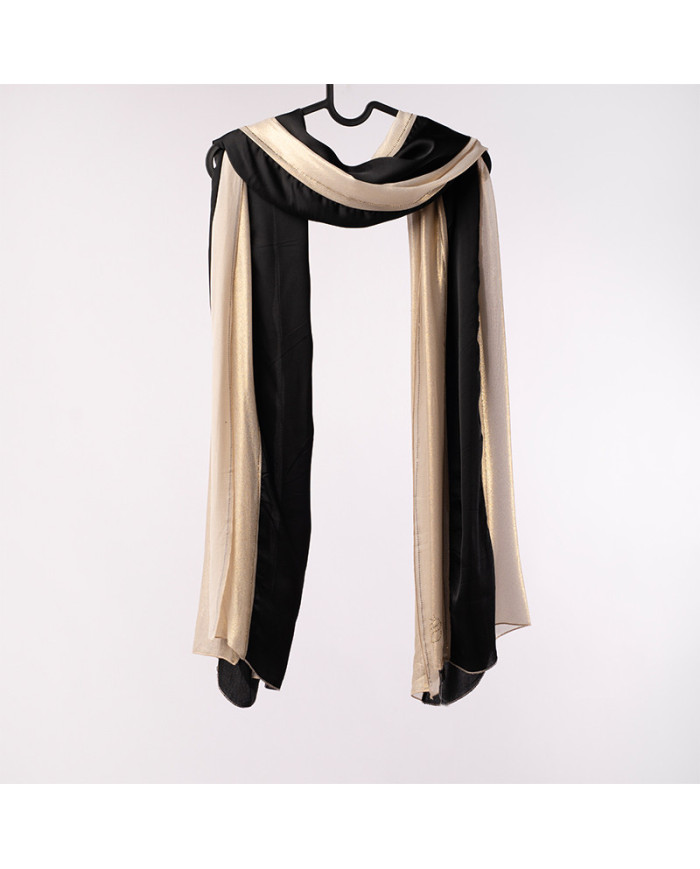Aalam Châle | Solid Shawls Gold Satin | CHALE PATCHALE GOLD SATIN DIAM STRASS UNI 70X1.85 7LA0001 | 150,00 MAD | Casablanca, Mor