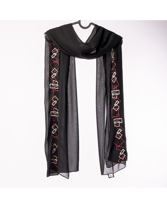 Aalam Châle | Solid Shawls Premium Fabric | CHALE INDO BRD STRASS UNI 0.70 X 180 (2L0082) KBD | 129,00 MAD | Casablanca, Morocco