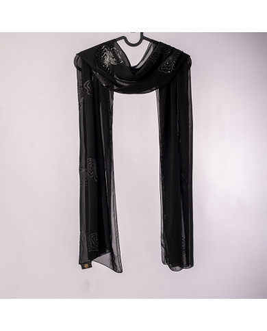 Aalam Châle | Solid Shawls Premium Fabric | CHALE INDO BRD STRASS UNI 0.70 X 180 (2LA072) KBD | 129,00 MAD | Casablanca, Morocco