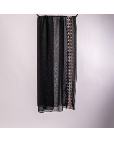 Aalam Châle | Solid Shawls Premium Fabric | CHALE INDO BRD STRASS UNI 0.70 X 180 (5L0085) KBD | 129,00 MAD | Casablanca, Morocco