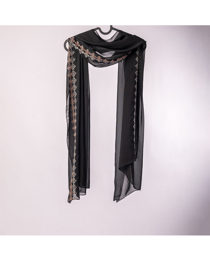 Aalam Châle | Solid Shawls Premium Fabric | CHALE INDO BRD STRASS UNI 0.70 X 180 (5L0085) KBD | 129,00 MAD | Casablanca, Morocco