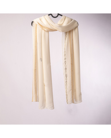 Aalam Châle | Solid Shawls Premium Fabric | CHALE INDO BRD STRASS UNI 0.70 X 180 (6LA079) KBD | 129,00 MAD | Casablanca, Morocco