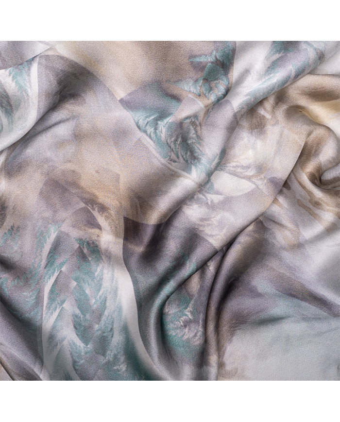 Aalam Châle | Printed Shawls Satin Silk | CHALE 'O' SATINE DE SOIE IMP 0.65 X 1.70 ACF | 249,00 MAD | Casablanca, Morocco