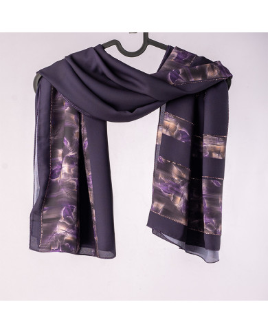 عالم الشال | فولارات مطبوعة كريب إيتوال | FOULARD DIGI CREPE ETOILE STRASS IMP 1.50 | 149,00 MAD | الدار البيضاء، المغرب