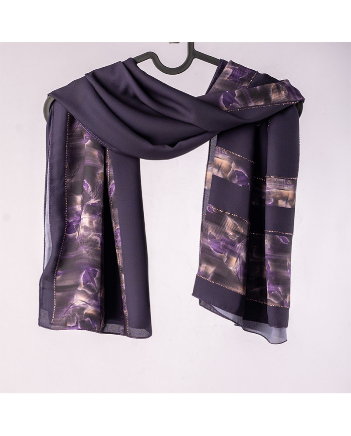 FOULARD DIGI CREPE ETOILE STRASS IMP 1.50