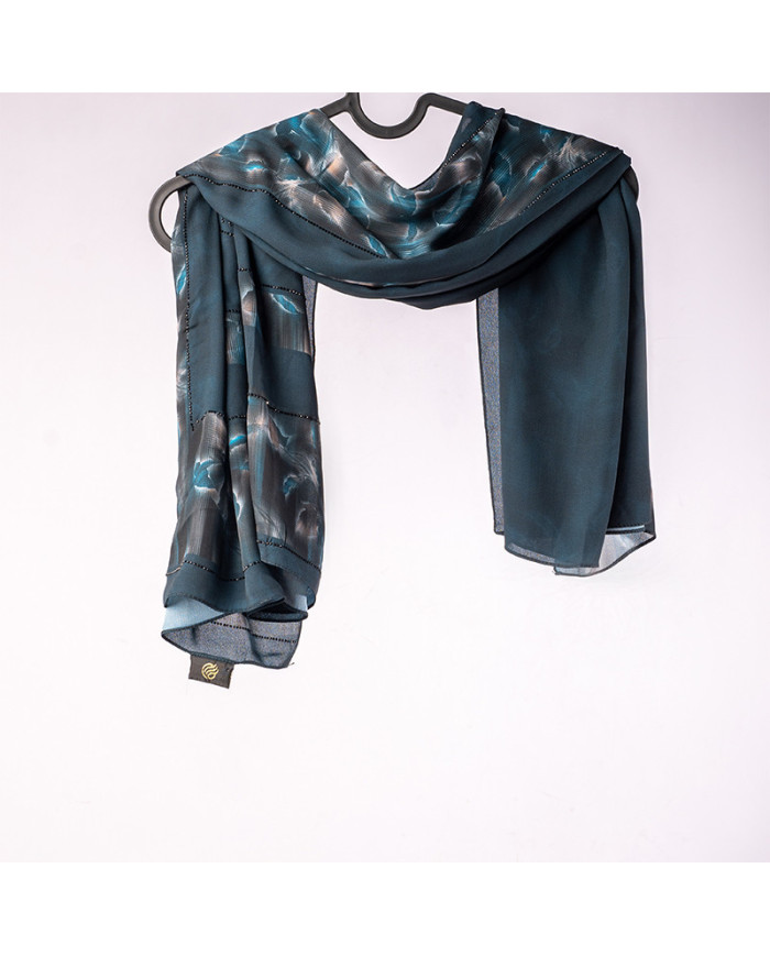 FOULARD DIGI CREPE ETOILE STRASS IMP 1.50