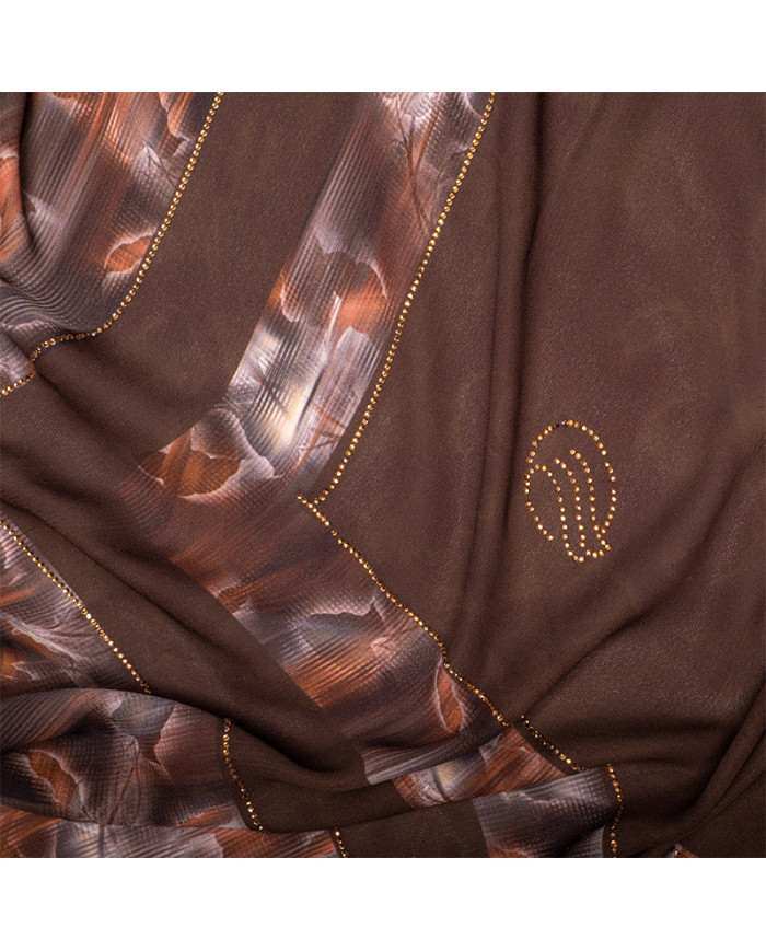 FOULARD DIGI CREPE ETOILE STRASS IMP 1.50