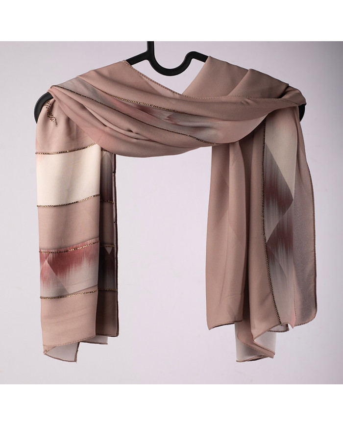 Aalam Châle | Printed Scarves Star Crepe | FOULARD DIGI CREPE ETOILE STRASS IMP 1.50 | 149,00 MAD | Casablanca, Morocco