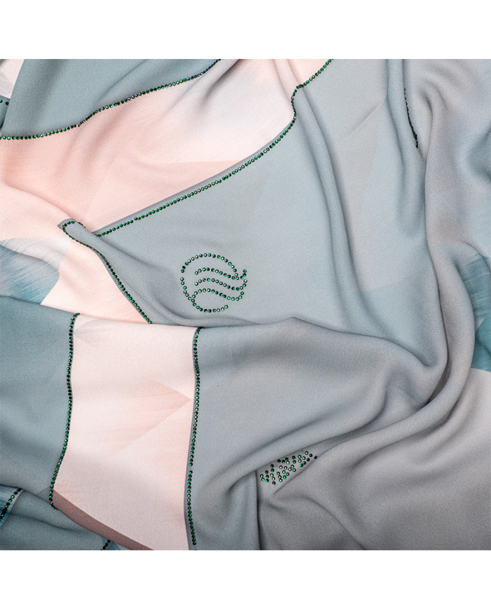 Aalam Châle | Printed Scarves Star Crepe | FOULARD DIGI CREPE ETOILE STRASS IMP 1.50 | 149,00 MAD | Casablanca, Morocco