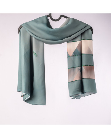 Aalam Châle | Printed Scarves Star Crepe | FOULARD DIGI CREPE ETOILE STRASS IMP 1.50 | 149,00 MAD | Casablanca, Morocco