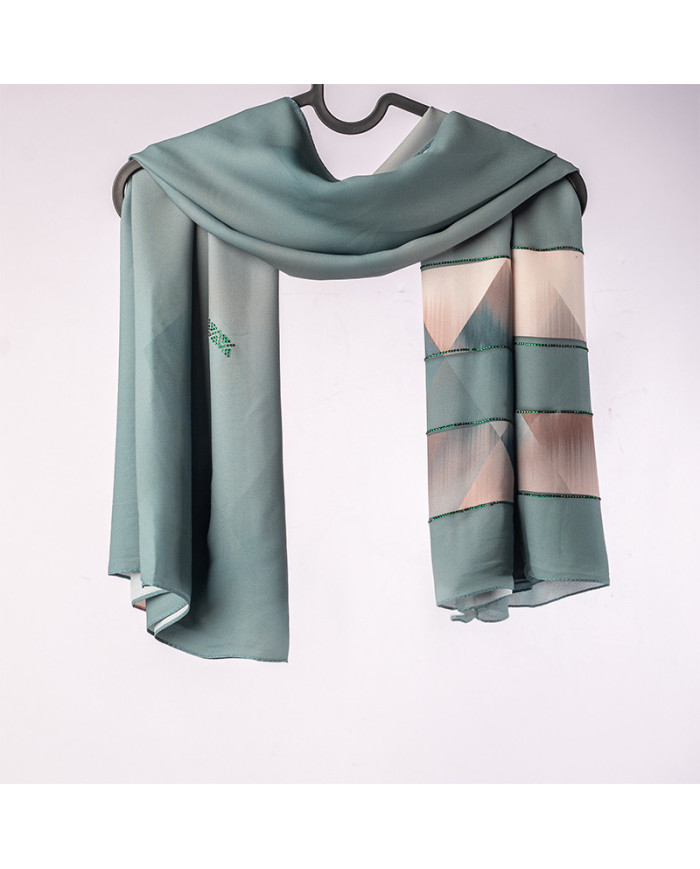FOULARD DIGI CREPE ETOILE STRASS IMP 1.50