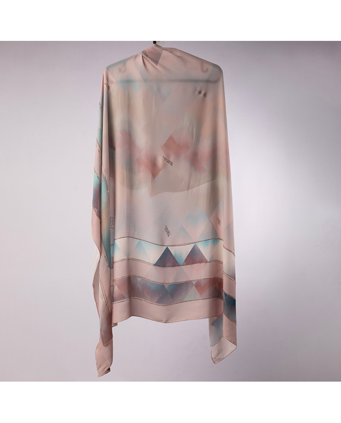 Aalam Châle | Printed Scarves Star Crepe | FOULARD DIGI CREPE ETOILE STRASS IMP 1.50 | 149,00 MAD | Casablanca, Morocco