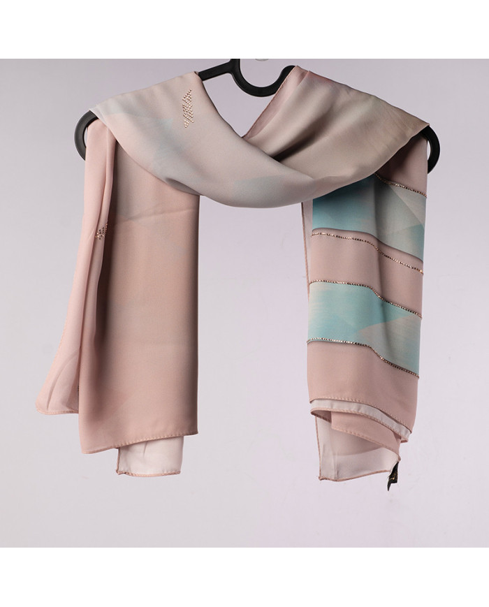 FOULARD DIGI CREPE ETOILE STRASS IMP 1.50
