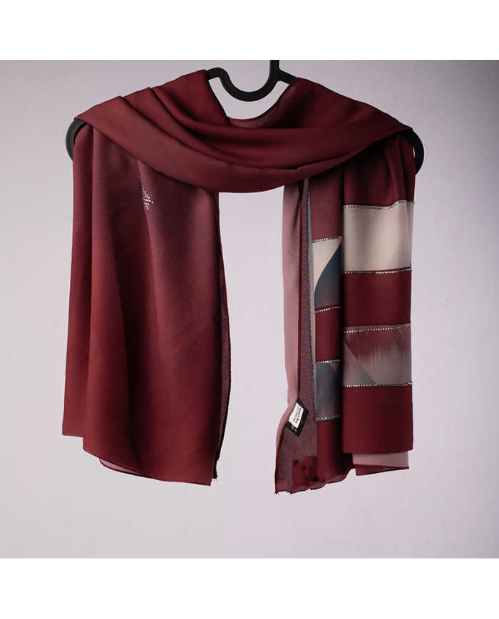 Aalam Châle | Printed Scarves Star Crepe | FOULARD DIGI CREPE ETOILE STRASS IMP 1.50 | 149,00 MAD | Casablanca, Morocco