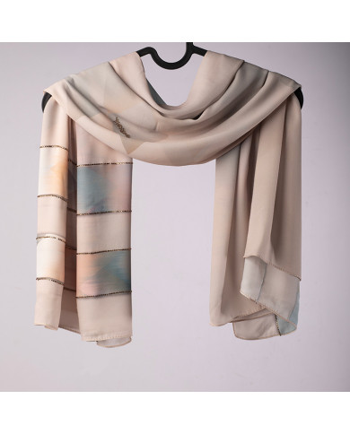 FOULARD DIGI CREPE ETOILE STRASS IMP 1.50