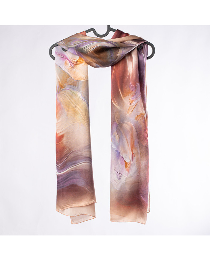 Aalam Châle | Printed Shawls Satin Silk | CH 'O' SATINE DE SOIE IMP 0.65 X 1.70 ACF | 249,00 MAD | Casablanca, Morocco