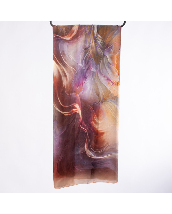 Aalam Châle | Printed Shawls Satin Silk | CH 'O' SATINE DE SOIE IMP 0.65 X 1.70 ACF | 249,00 MAD | Casablanca, Morocco