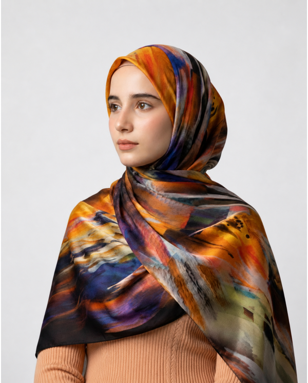 CH 'O' SATINE DE SOIE — Châle Maroc Foulard Femme | Aalam Châle
