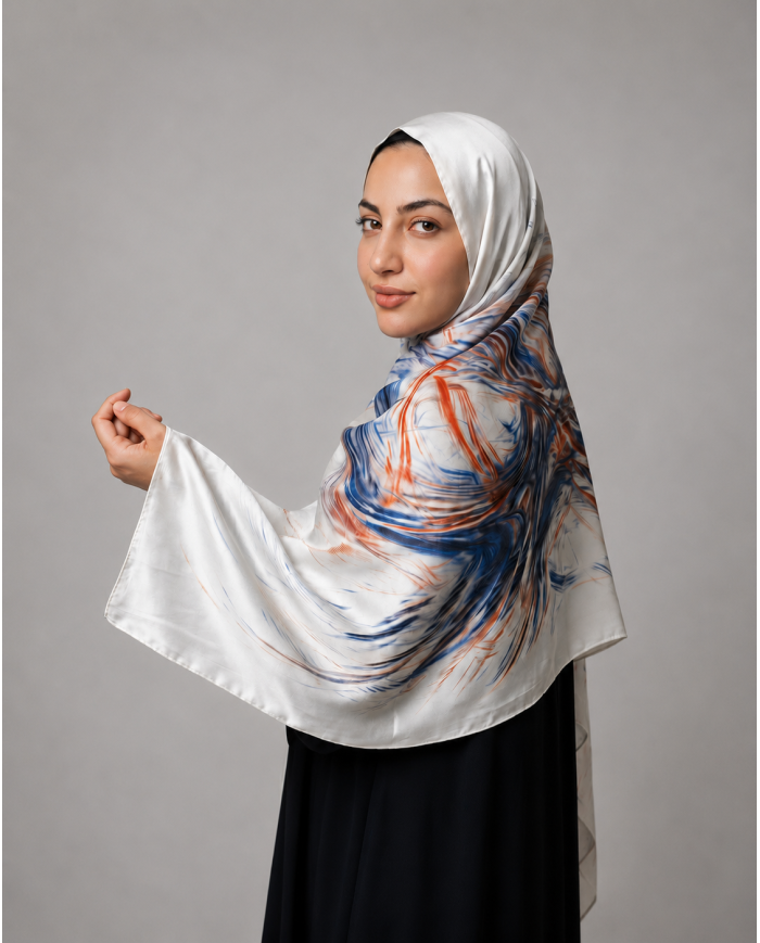 Aalam Châle FD 'O' SATINE DE SOIE | Châle Maroc | Made in Morocco